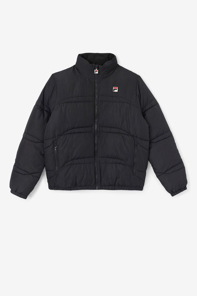 Fila Elias Puffer Jacket Black - Mens - 94765KSIJ